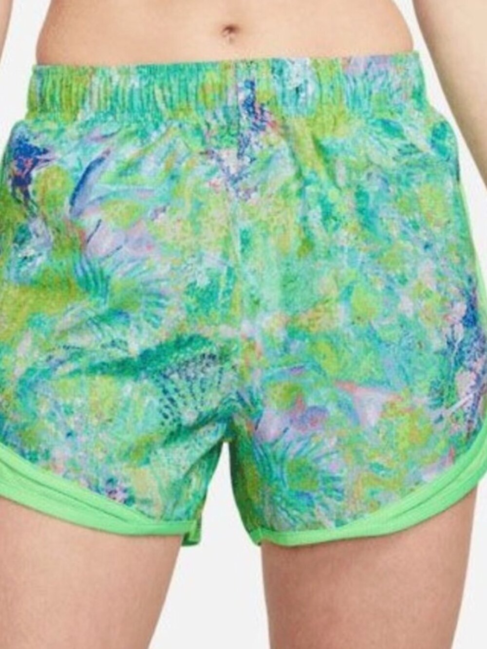 NWT Nike Tempo Running Neon Green Wome's Underwear Athletic Shorts Sz XS Dri-fit